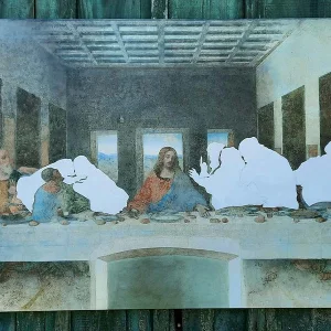 Bearbeitetes Bild von Jesus letztem Abendmahl