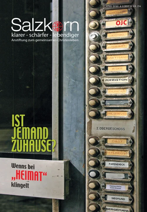 Titelseite des Salzkorns 02/2013: Ist jemand Zuhause?