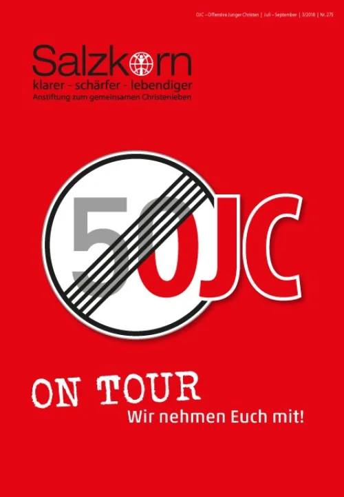 Titelseite des Salzkorns 03/2018: On tour - Wir nehmen euch mit